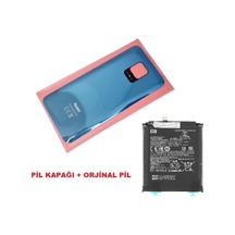 Tkgz Xiaomi Redmi Note 9s Arka Kapak Batarya Kapağı + Pil Cam Gri