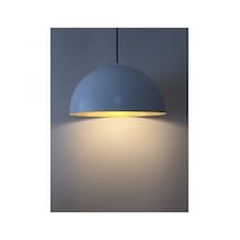 S Beyaz Içi Sarı Metal Sarkıt Avize 40 Cm Siyah