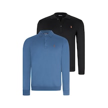 İkili Set V4007 Dewberry Erkek Sweatshırt-siyah-indigo Siyah-indigo