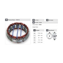 12v Alternatör Statör Lucas Tipi 55 A 3 Uçlu Mesa A-117 N11.438