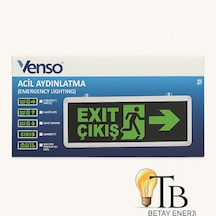 Venso Acil Çıkış Işıldak Led Exit Tabela Çift Yönlü Acil Aydınlatma Armatürü 1 Adet Koyu Yeşil