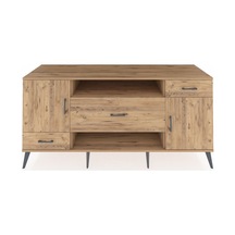 Kronos Konsol 4 Raflı 3 Çekmeceli 2 Kapaklı 176x59x83 Çam-çam/çam Çam/çam