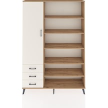 Arges Dolap 9 Raflı 3 Çekmeceli 3 Kapaklı 132x30x195 Çam-ayta... Çam