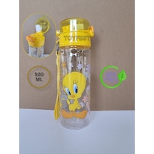 Pipetli Suluk Matara - Kilit Kapaklı Tweety Temalı Lisanslı - 500 Ml