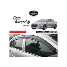 Hyundai Elantra 2016-2018 Uyumlu Mugen Cam Rüzgarlığı Seti Piano Black 4'lü İthal Parlak Siyah 00 Şüscaroto Aksesuar