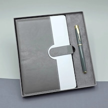 Şık Deri Defter Ve Roller Kalem Seti 21x15 Cm Hediye Kutusunda Diger