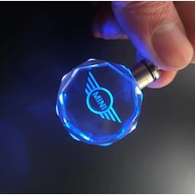 Mini Cooper Işıklı Anahtarlık 7 Renk Şık Oto Car Keychain Led Oto Anahtarlık Aksesuar