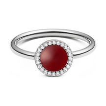 Audrey Ring Red Agathe Silver Gümüş