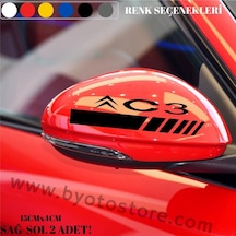 Citroen C3 Için Ayna Kapağı Sticker (2 Adet)