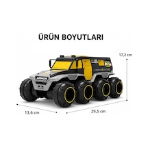Uzaktan Kumandalı Suda Karada Gidebilen 8 Tekerli Amfibi Araba 25 Cm Siyah