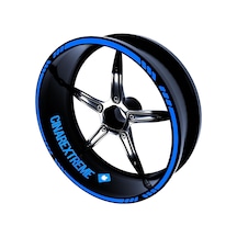 4 Parçalı Kesikli Tasarımlı Azur Mavi Jant Şeridi Sticker Çınar Extreme