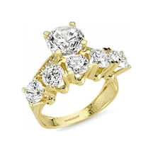 Altın 5 Taş Tektaş Yüzük Swarovski Taşlı 285799537