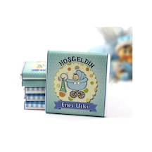 Dark Brown Hoşgeldin Bebek Çikolatası İsim Yazılabilen Hediye Çikolata EBK7 150 Adet