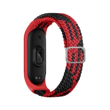Xemu Xiaomi Mi Band 4 Uyumlu Krd-49 Örgü Kordon-siyah-kırmızı