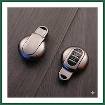 Bezos Mini Cooper-s Uyumlu Smart 3 Buton Silikon Oto Anahtar Kumanda Kabı Kılıf Gri Bzs01