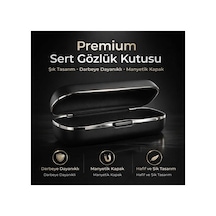 Şık, Sert Kapaklı, İçi Kumaş Kaplı, Premium Araç Gözlük Kutusu Gri - 842416236