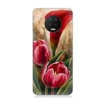 İnfinix Note 7 Uyumlu Canlı Renkli Laleler Desenli Silikon Kılıf Çok Renkli