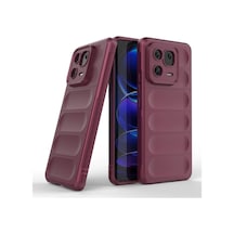 Xiaomi 13 Pro Uyumlu Silikon Kılıf - Kamera Korumalı Esnek Yeni Nesil Airbag Kapak - Bordo
