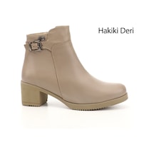 Gönderi(R) Gönderi R Kadın Bej Fermuarlı Kalın Topuklu Hakiki Deri Bot Gkzb13447453 Bej