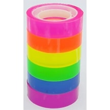 Neon Renkli Şeffaf Bant Gökkuşağı 6 Lı 12Mm 10Y