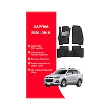 Captiva 2006 - 2018 Uyumlu Hücreli Yüzey Eva Paspas Seti Siyah Yüzey Paspas Takımı