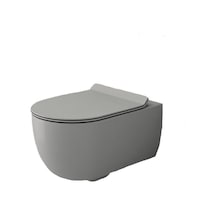 Bocchi V-Tondo Rimless Asma Klozet Kanalsız Kapak Hariç Mat Gri 1