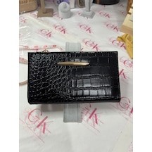 Gk Gamzelirenklerim Luxury Fashıon&accessorıes Kroko Dokulu Gold Detaylı Lüx Görünümlü Cüzdan Siyah