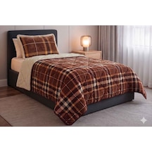 Merinos Comforter Yorgan Set 160x240 Anna Kahve Açık Kahverengi