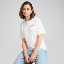 Puma Wardrobe Ess Graphic Kadın Beyaz T-shirt 026 629813 Beyaz