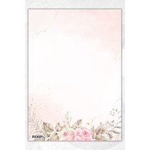 A5 Çiçek Bloknot Çizgisiz Defter - 50 Yaprak - Memopad - Notepad - Not Defteri - Not Kağıdı - 3142 Çok Renkli