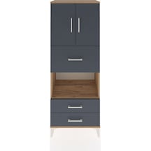 Hyperion Dolap 3 Raflı 3 Çekmeceli 2 Kapaklı 60x44x163 Çam-antrasit Atlas Çam