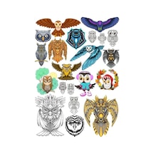 Baykuş Sticker Set 13 20 Parça Telefon, Tablet, Defter, Laptop Sticker
