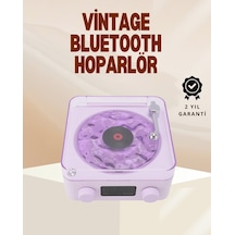 Retro Pikap Hoparlör - Şarjlı Kablosuz Projektör Ve Gece Lambası Renkli 26263012