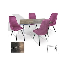 Anemon - Çırağan Masa Takımı Werzalit, Allzalit, Vermodin Tabla 80x120 - 80x120 - Palazzo - Mor Çok Renkli
