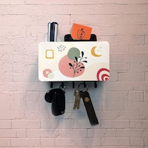 Dekoratif Geometrik Desenli Bölmeli Anahtarlık Duvar Askısı Diğer