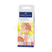 Faber Castell 6 Pitt Artist Pen Manga Kaoiro Set 167168 Çok Renkli