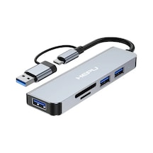 HEPU HP-B06 5in1 USB Type-C Girişli HUB Çoklayıcı Kart Okuyucu