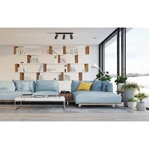 Riolight Modern8 Siyah Mutfak,salon,giyinme Odası,cafeler İçin Gün İşiğı Metal 3lü Spot Ampul Dahil 3'lü Siyah