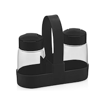 Drop Standlı Tuzluk Seti 2 X 100 Cc Cam Tuzluk Cam Siyah Diğer