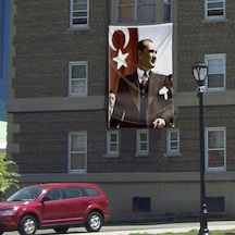 Ay Yıldız - Sivil Mustafa Kemal Atatürk Poster Cephe Bayrağı - 3x4,5 Metre 1