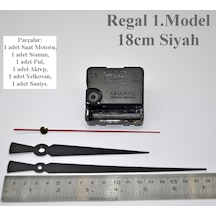 Regal Duvar Saati Motoru Metal Akrep Yelkovan Sessiz Mekanizma Siyah