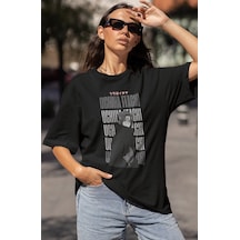 Sevbano Tasarım Uchiha Itachi Baskılı Unisex Oversize Naruto Anime Dizi K Siyah