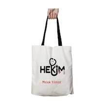 Art Hediye Siyah Kulplu Kişiye Özel Hekim Aile Hekimi Yıkanabilir Okul Omuz Çanta Çok Renkli
