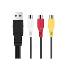 Usb - 3rca Kablosu: Usb Dişi - 3 Rca Rgb Video Av Kompozit Adaptör Dönüştürücü Kablo Bağlantısı - Kaiyi