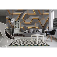 3 Boyutlu Geometrik Desenli Duvar Kağıdı (393791607)