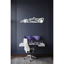 Formula Aracı Metal Duvar Tablosu - Duvar Sanatı - Duvar Dekoru - Beyaz