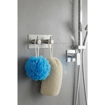 Deconox Paslanmaz Çelik Banyo Askısı, 2 Kancalı Kendinden Yapışkanlı Vidasız Duvar Askılığı, Havlu Bornoz Mutfak Askısı, 11 X 5 Cm, Gümüş 12 Izgara