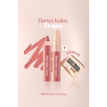 Clio Kremsi Renkli Dudak Balmı + Kalemtıraş Clio Butter Balm Crayon 004 Modern Art Beige 004
