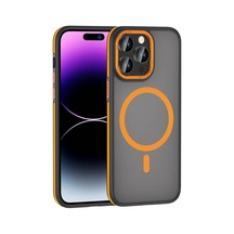 Zore İphone 14 Pro Kılıf Magsafe Şarj Özellikli Mat Görünümlü Ogaa Ant Kapak - Turuncu