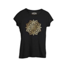 Golden Mandala Siyah Bayan Tshirt 001